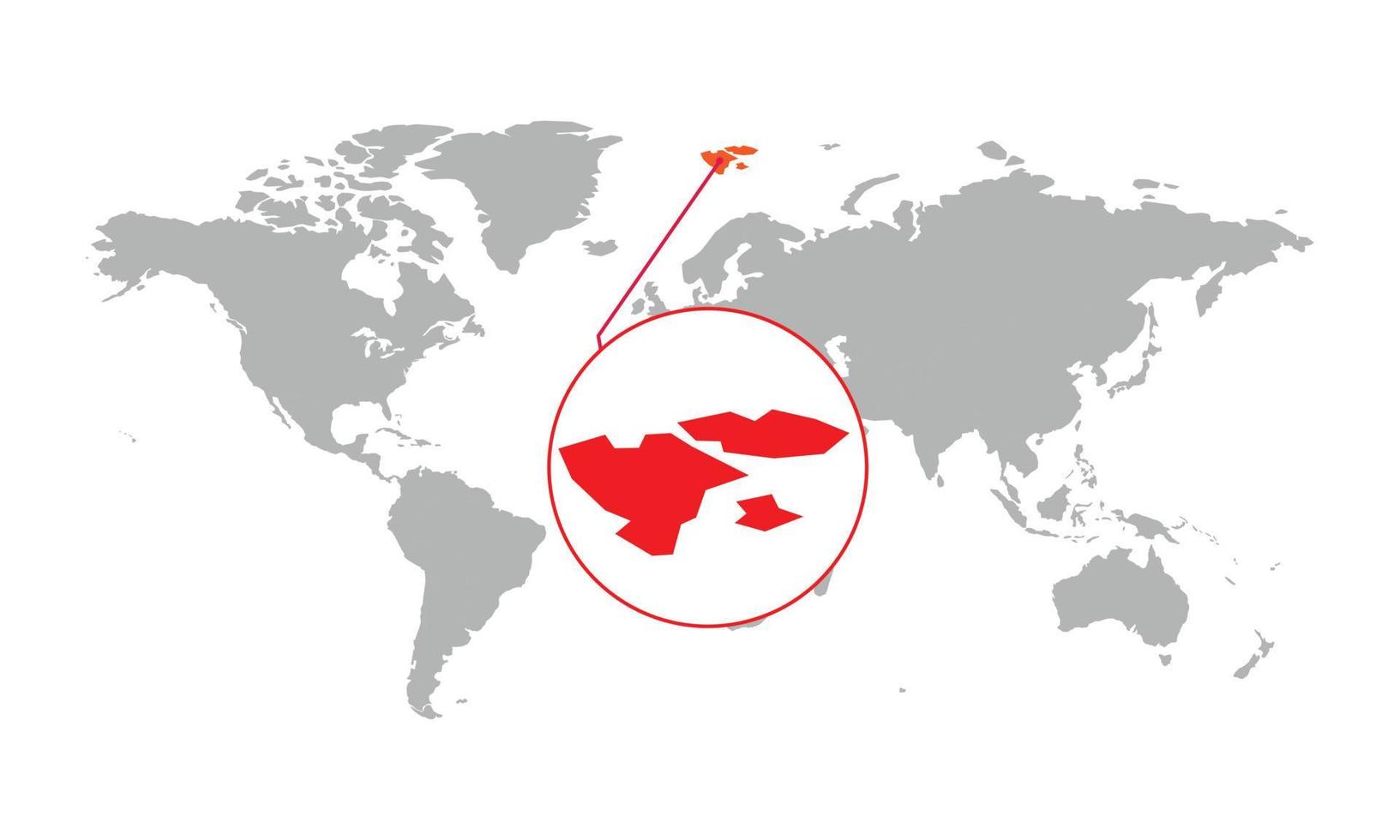 Spitsbergen en Jan Mayen kaart focus. geïsoleerde wereldkaart. geïsoleerd op een witte achtergrond. vectorillustratie. vector