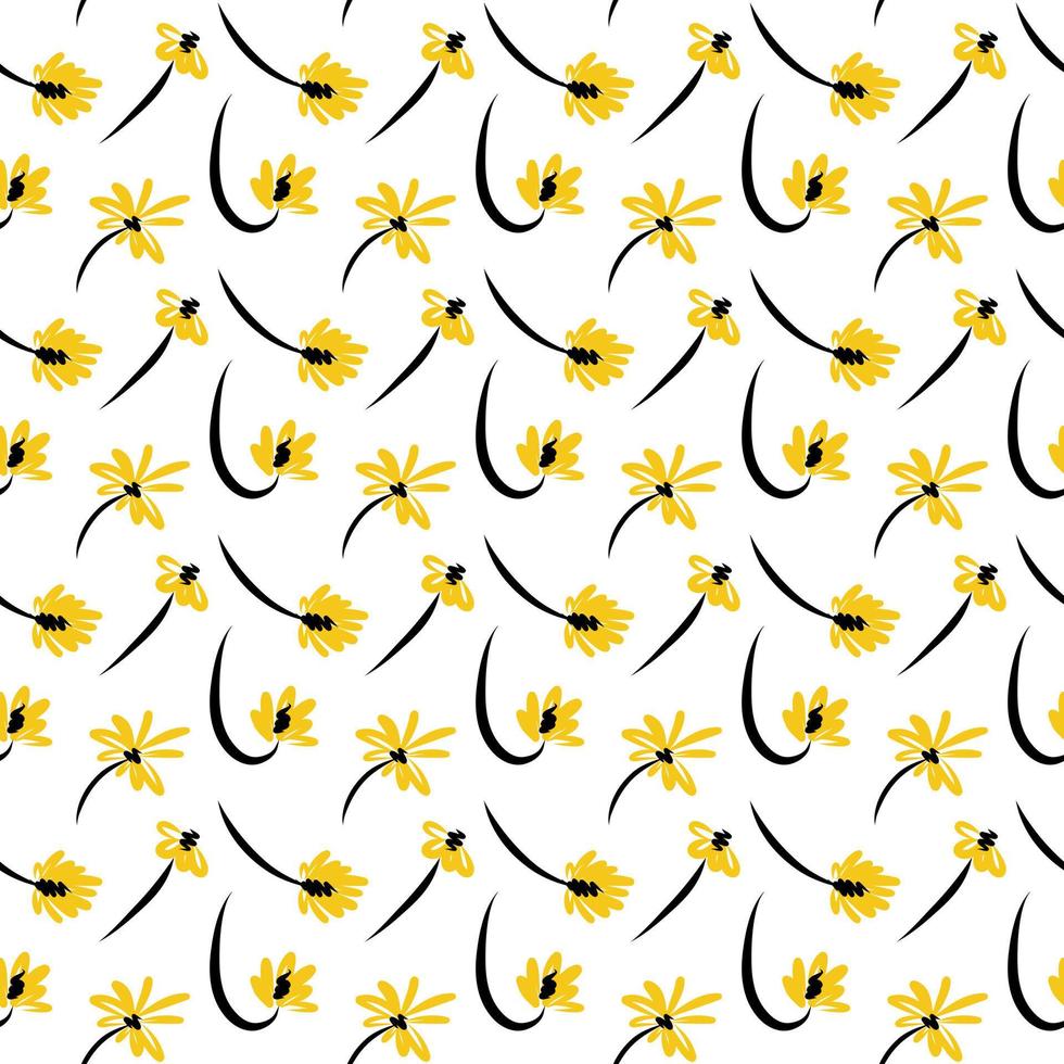 patroon van gele dandelions.vector afbeelding vector