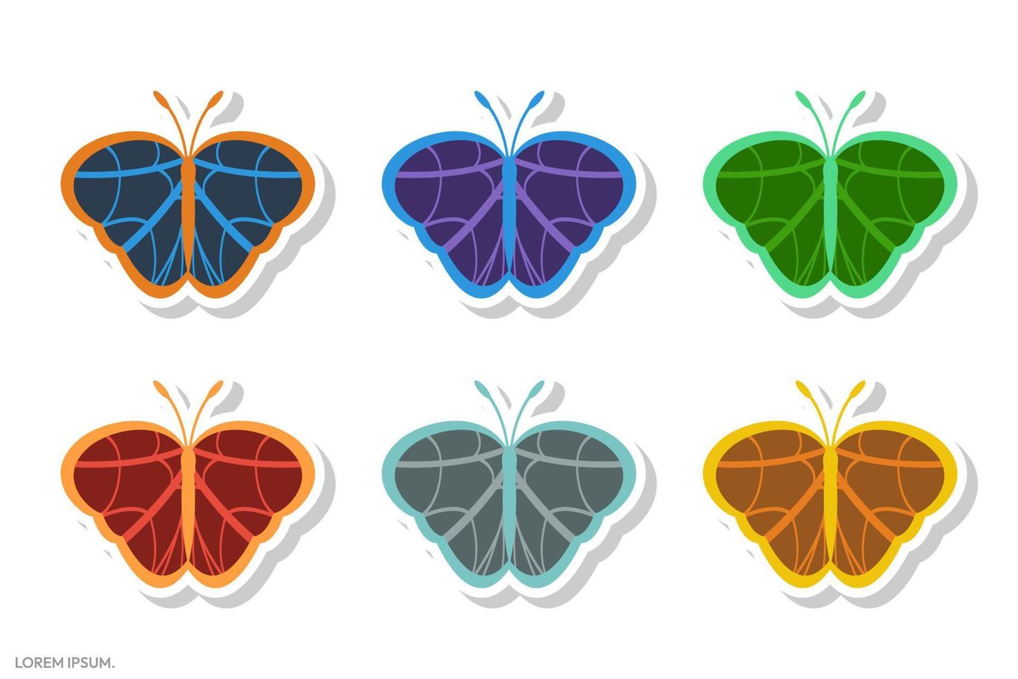 vlinder illustratie sticker vector