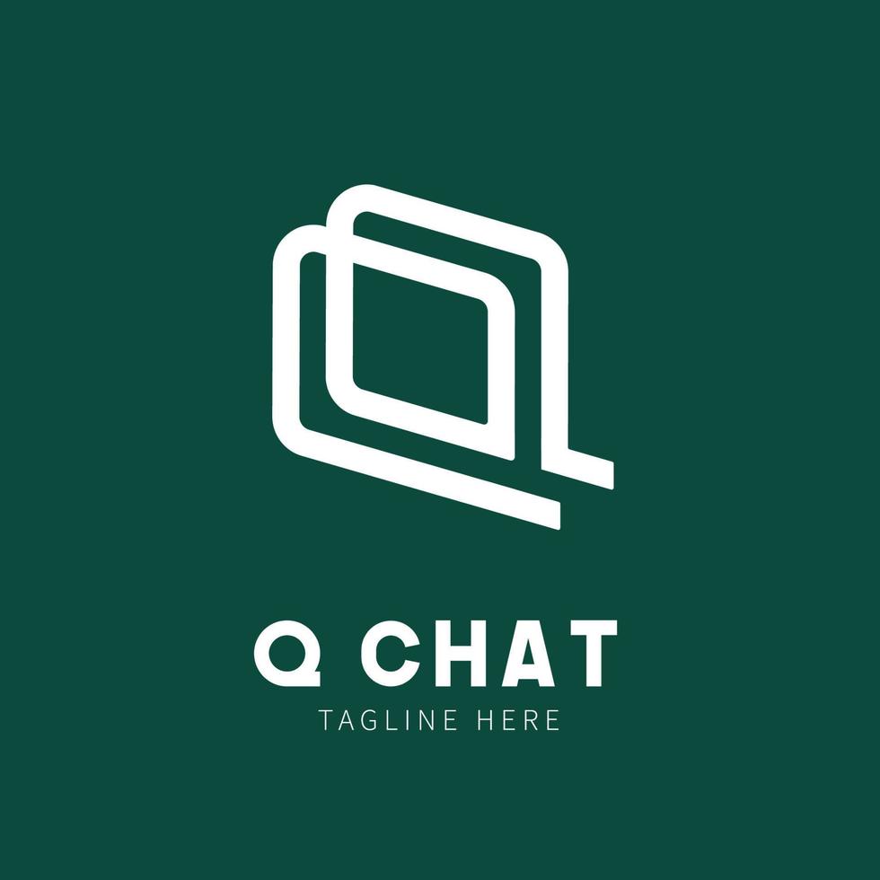 letter q chat logo monoline vector