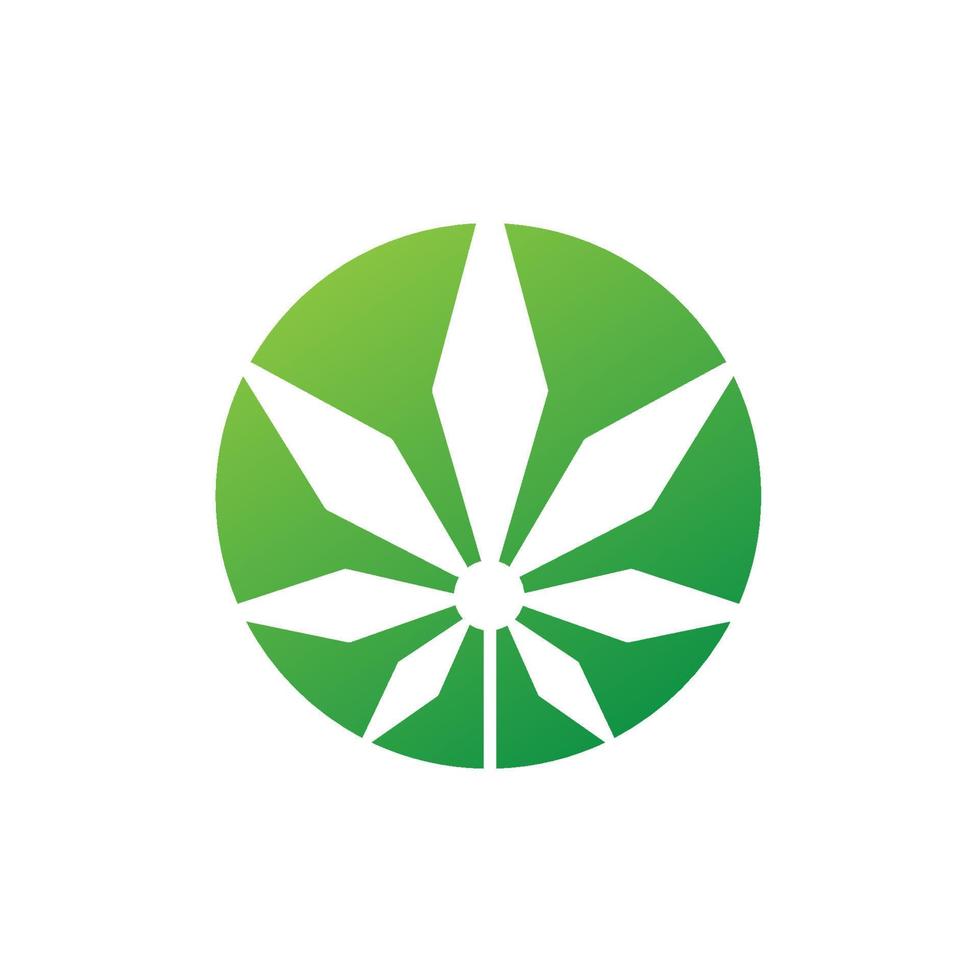 cannabis logo illustratie wiet met cirkelvorm vector