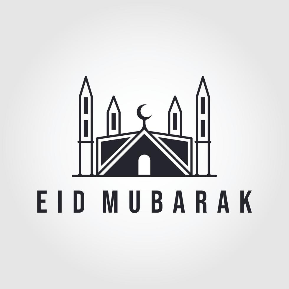 moskee logo vector eenvoudig luxe pictogram illustratie ontwerp