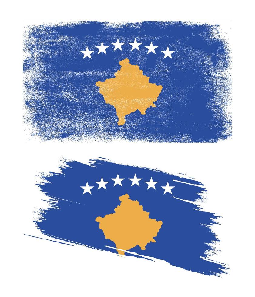 kosovo vlag met grunge textuur vector