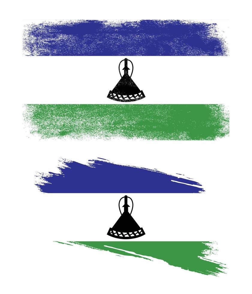 vlag van lesotho met grungetextuur vector