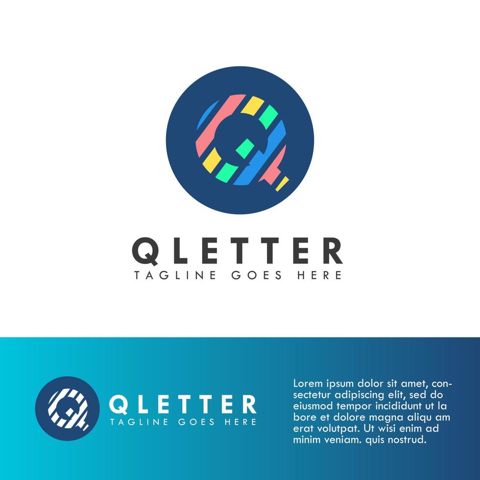 alfabet q letter logo en pictogram ontwerp vector