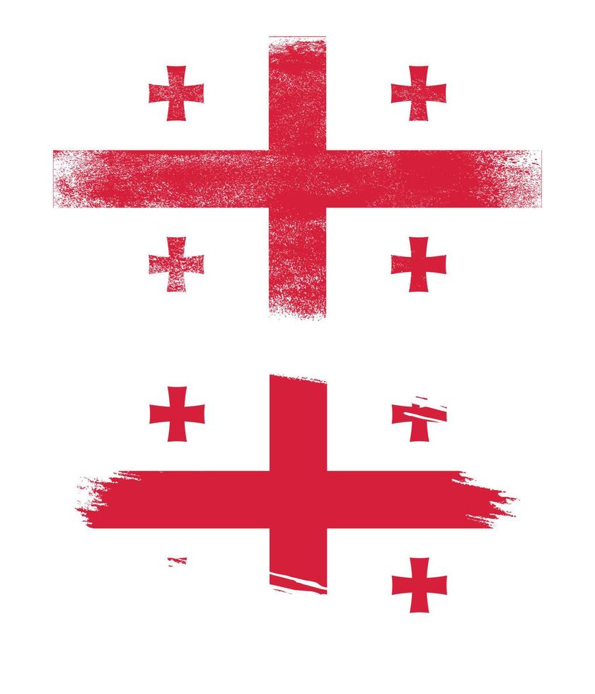 vlag van georgië in grunge-stijl vector