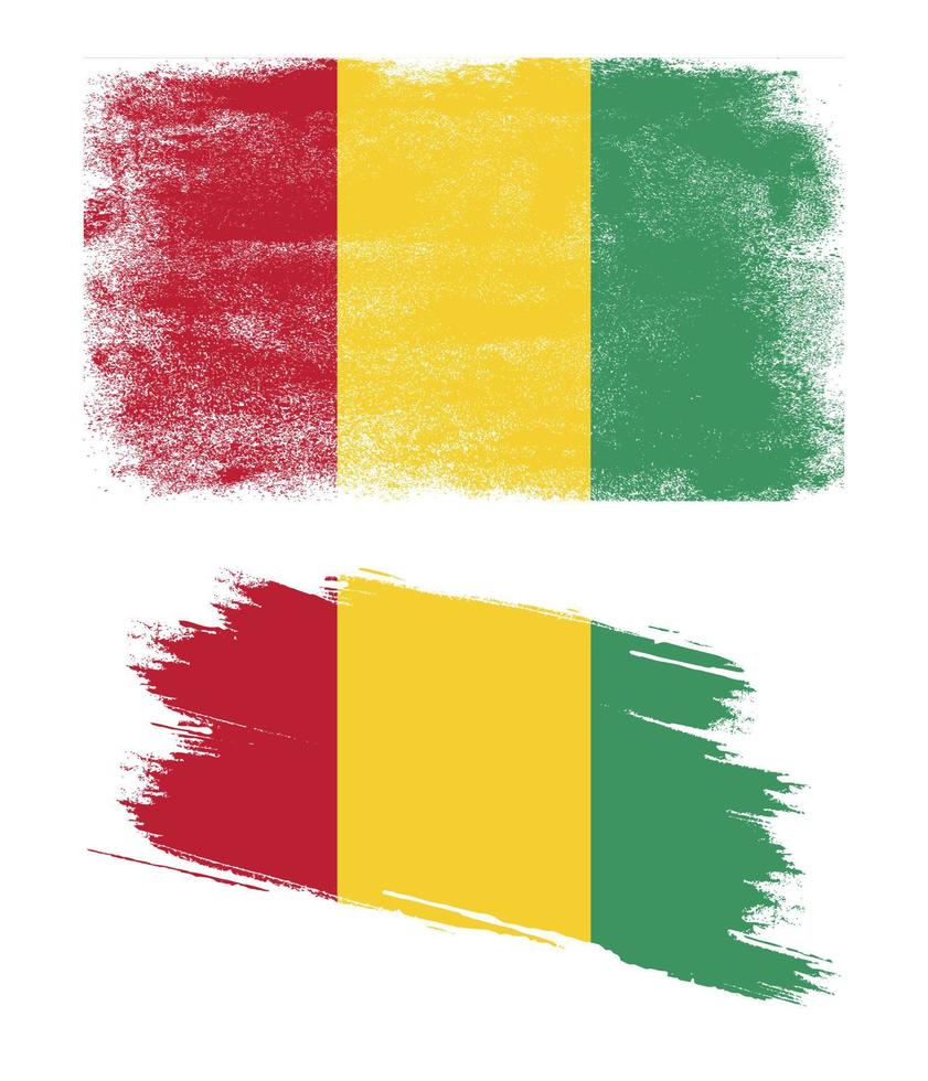 vlag van Guinea in grunge-stijl vector