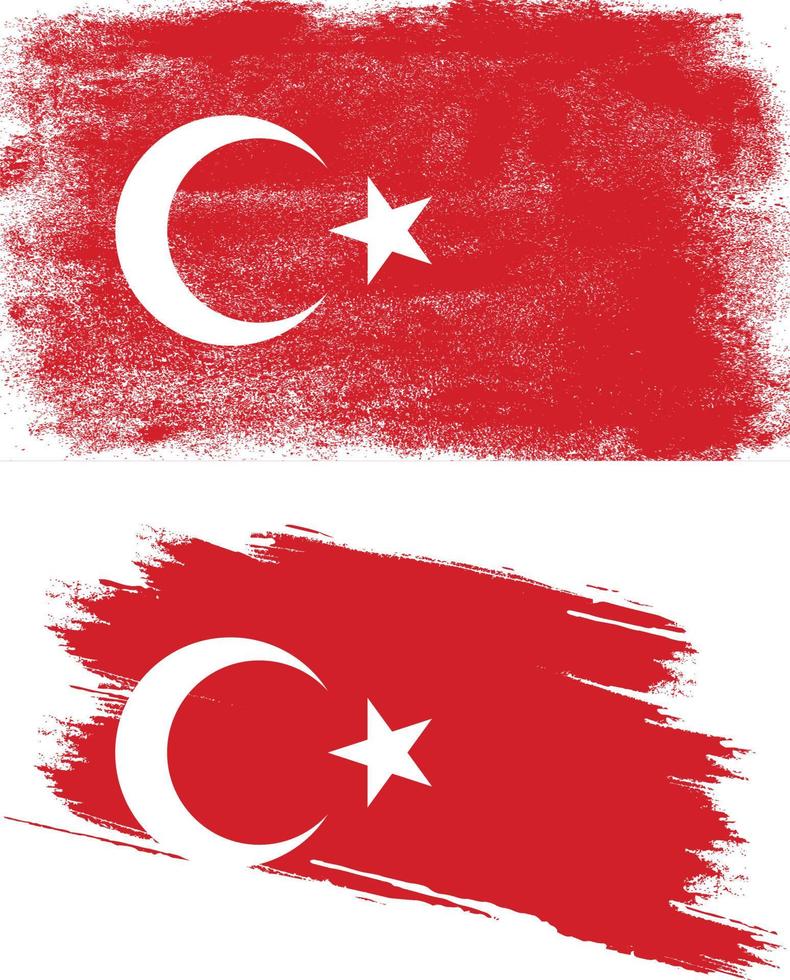 vlag van turkije in grunge-stijl vector