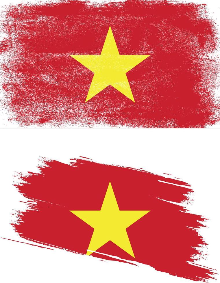 vietnam vlag in grunge-stijl vector