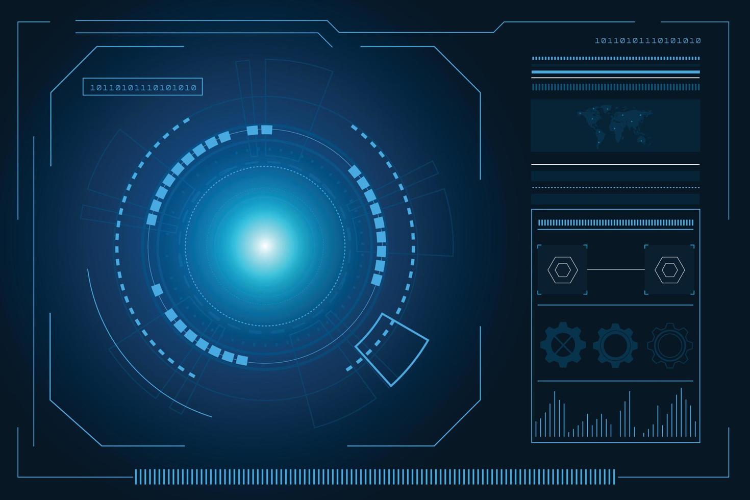 futuristische technologie abstracte sjabloon, innovatieve virtuele gebruikersinterfaces, hud, pijl snelheid achtergrond vector