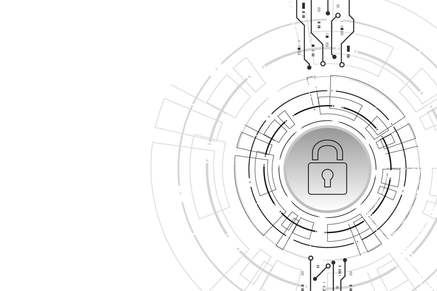 cyberbeveiligingstechnologieconcept, schild met sleutelgatpictogram, persoonlijke gegevens, vector