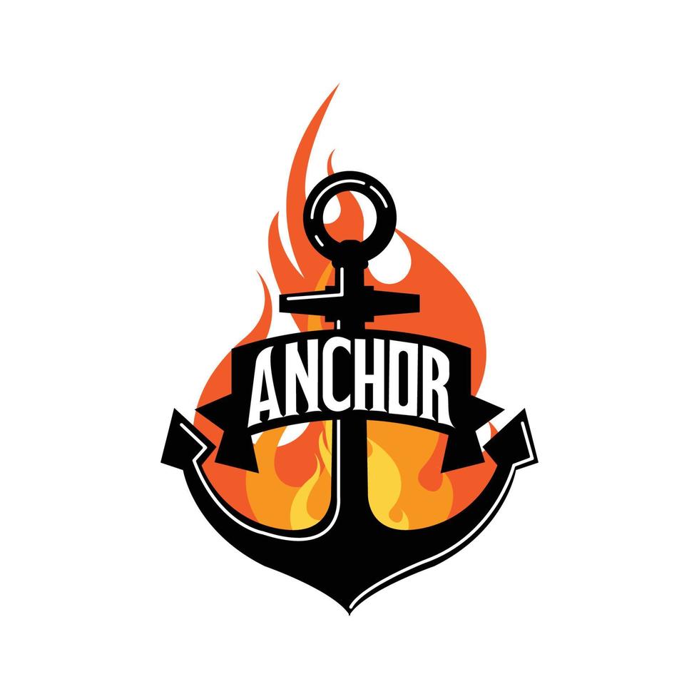 schip anker logo pictogram vector, haven, retro ontwerp illustratie vector