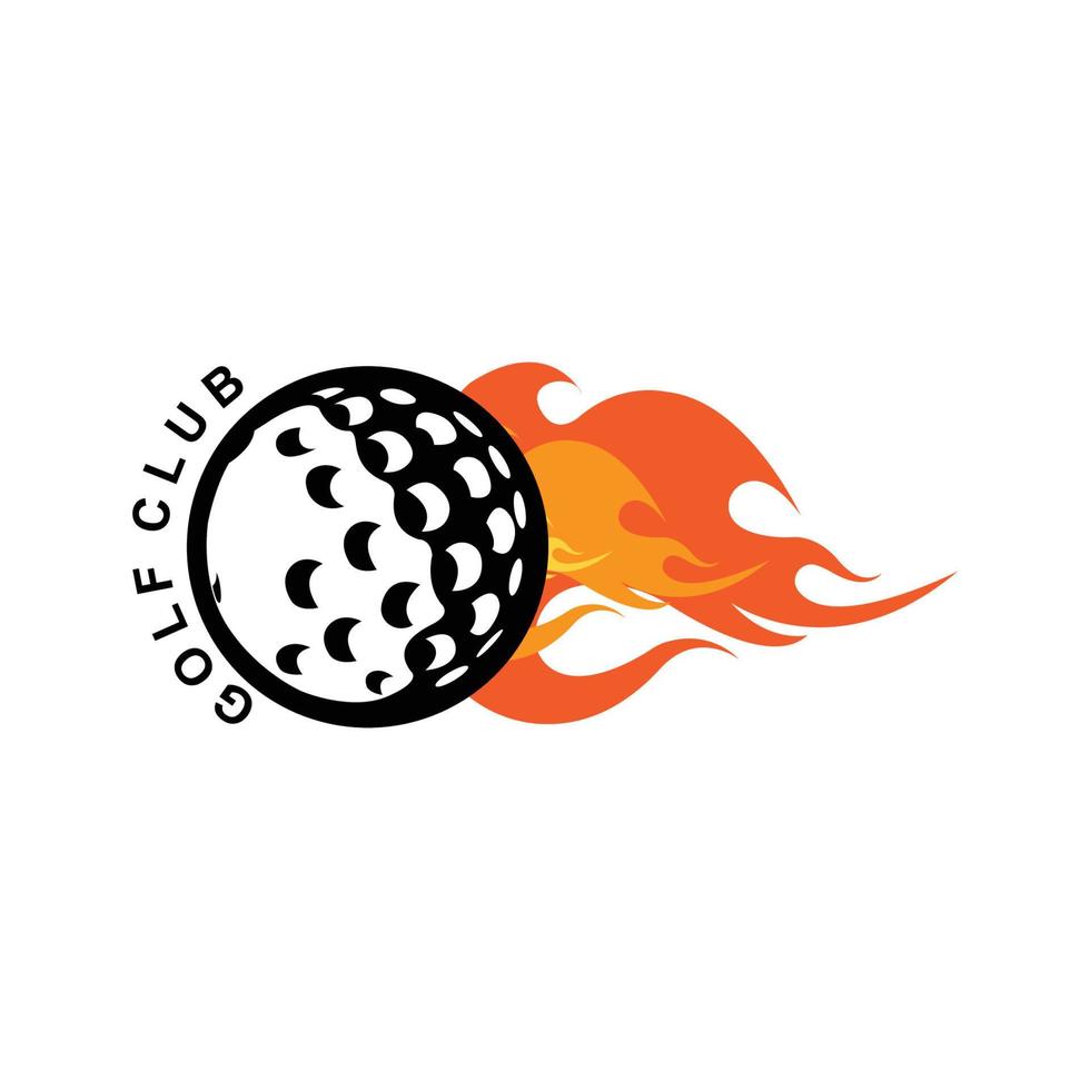 vector pictogram logo golfbal, stick en golfen. buitenspellen, retro concept illustratie