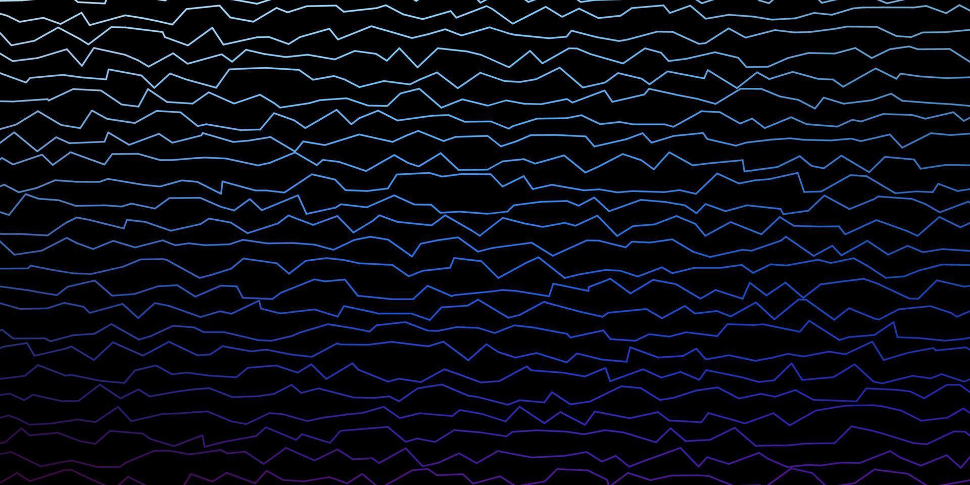 donkerblauwe, rode vectorachtergrond met gebogen lijnen. vector