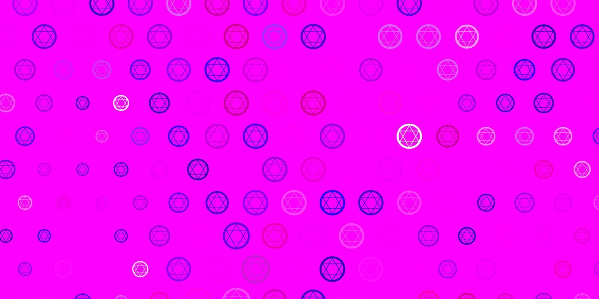 lichtpaars, roze vectortextuur met godsdienstsymbolen. vector