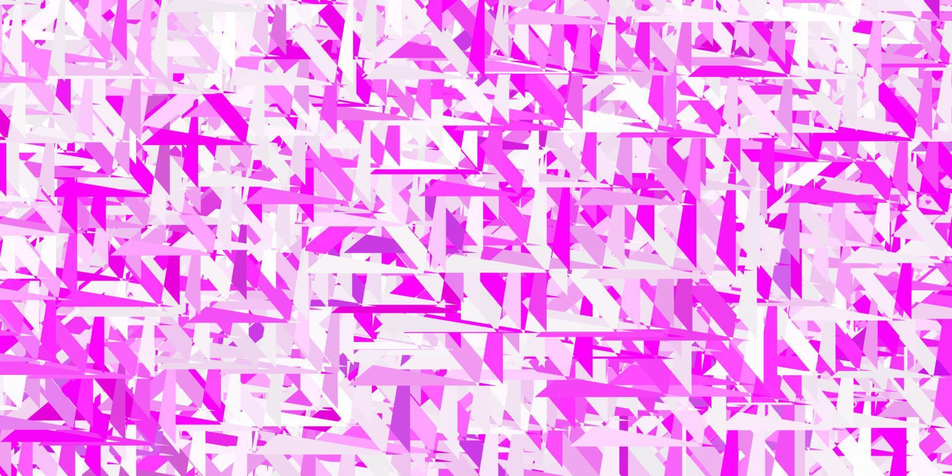 lichtpaarse, roze vector achtergrond met driehoeken, lijnen.