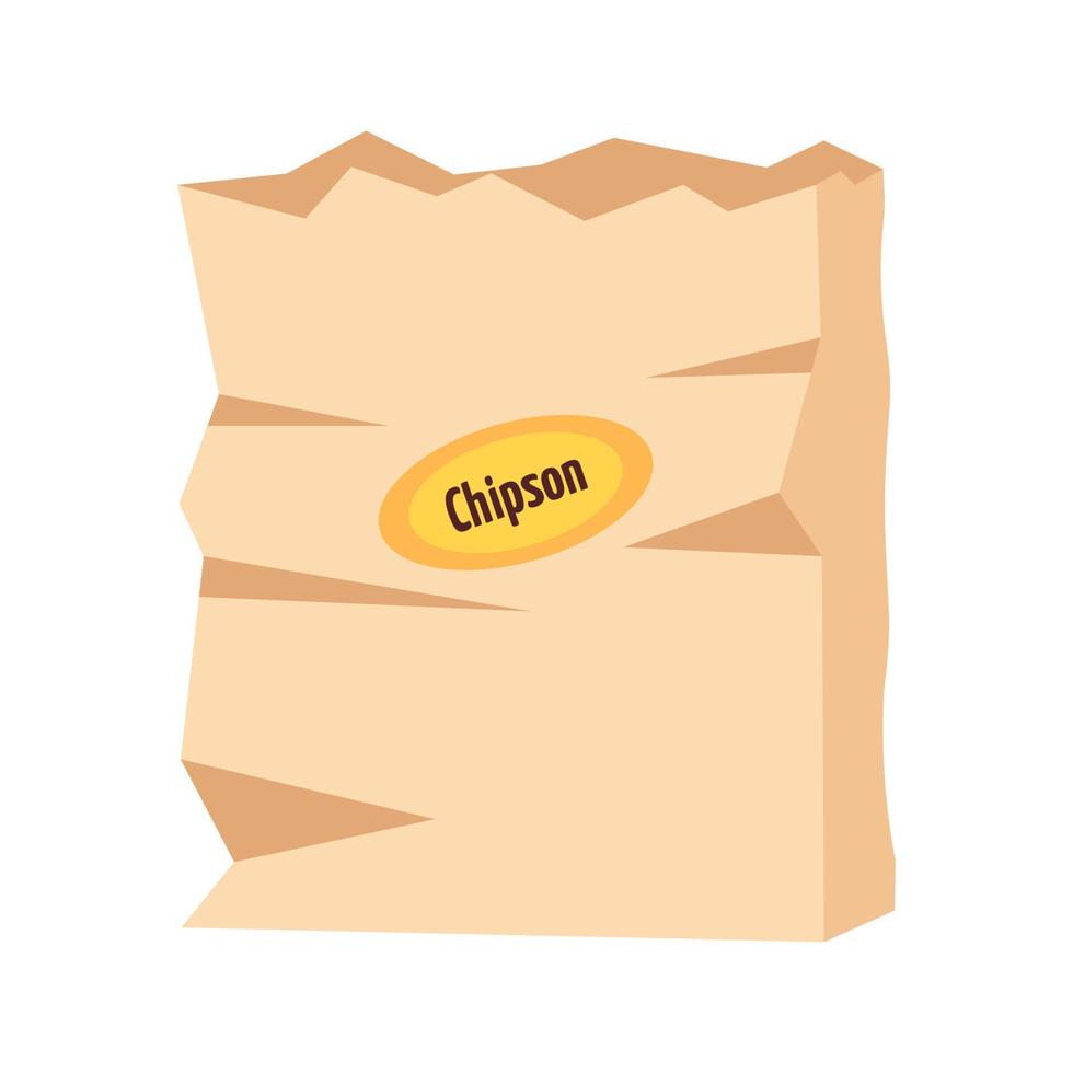 chips peper zak geïsoleerd op een witte achtergrond. platte vectorillustratie vector