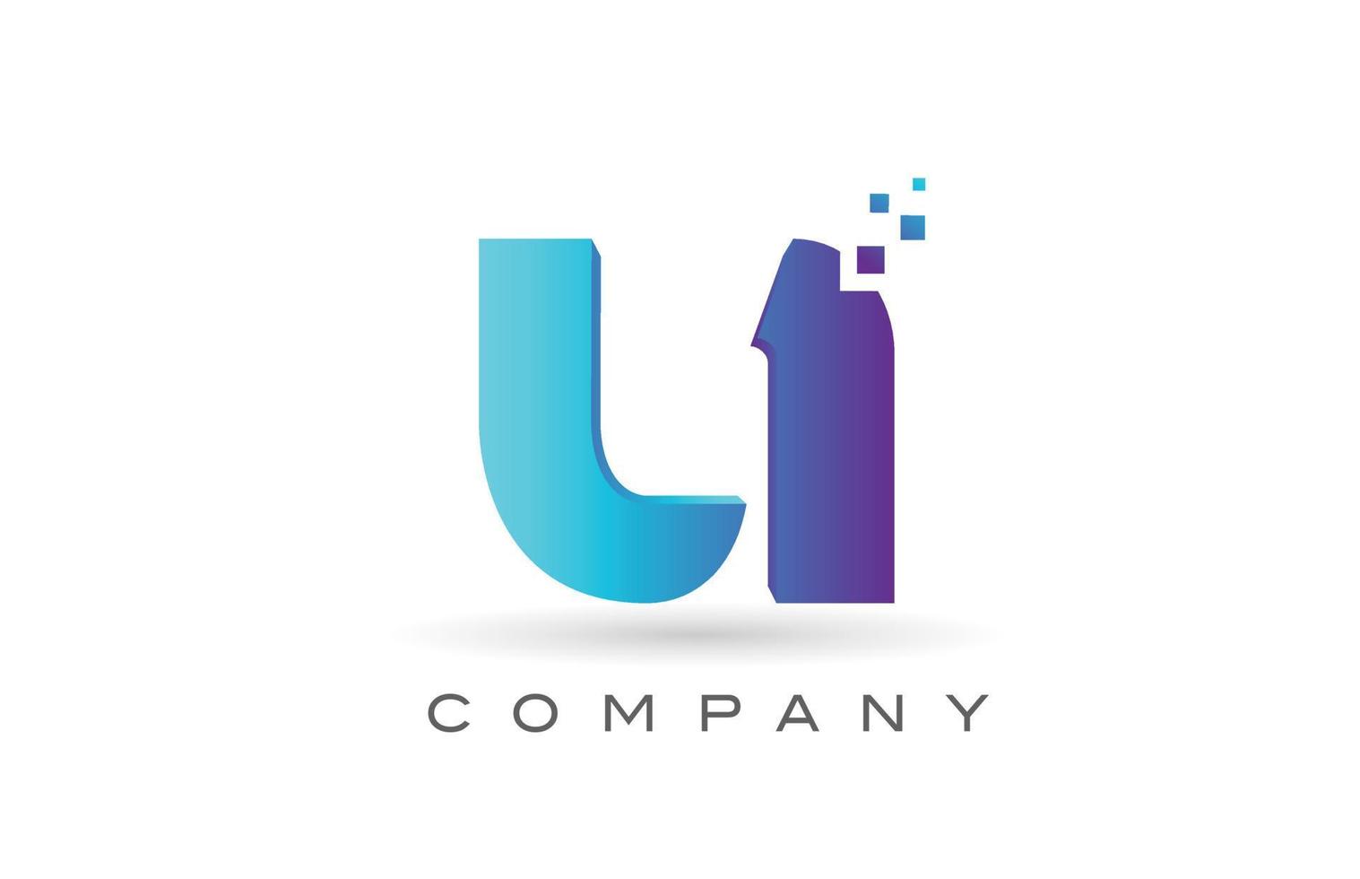 u blauwe stip alfabet letter logo ontwerp. creatieve pictogramsjabloon voor bedrijf en bedrijf vector