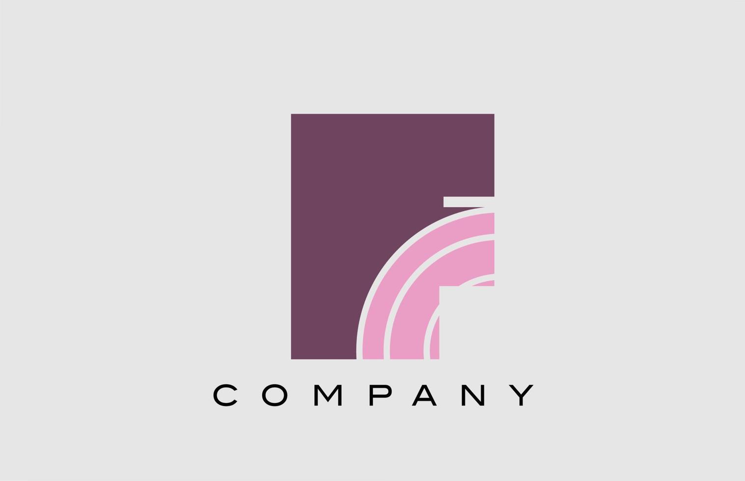 geometrische f alfabet letter logo pictogram ontwerp. creatieve sjabloon voor bedrijf en bedrijf in de kleur roze vector