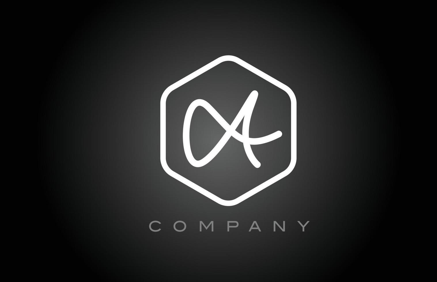 zeshoek zwart-wit een alfabet letter logo pictogram ontwerp. creatieve sjabloon voor bedrijf en bedrijf vector