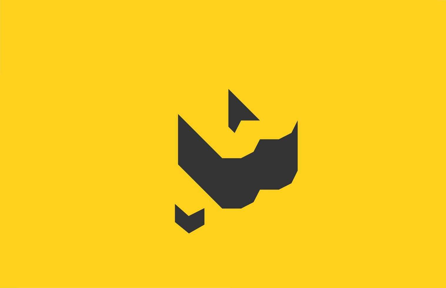 geel zwart w alfabet letter pictogram logo met schaduw ontwerp. creatieve sjabloon voor bedrijf en bedrijf vector