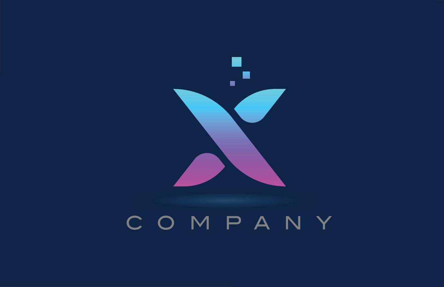 roze blauw x alfabet letter logo pictogram ontwerp. creatieve sjabloon voor bedrijven en bedrijven met stippen vector