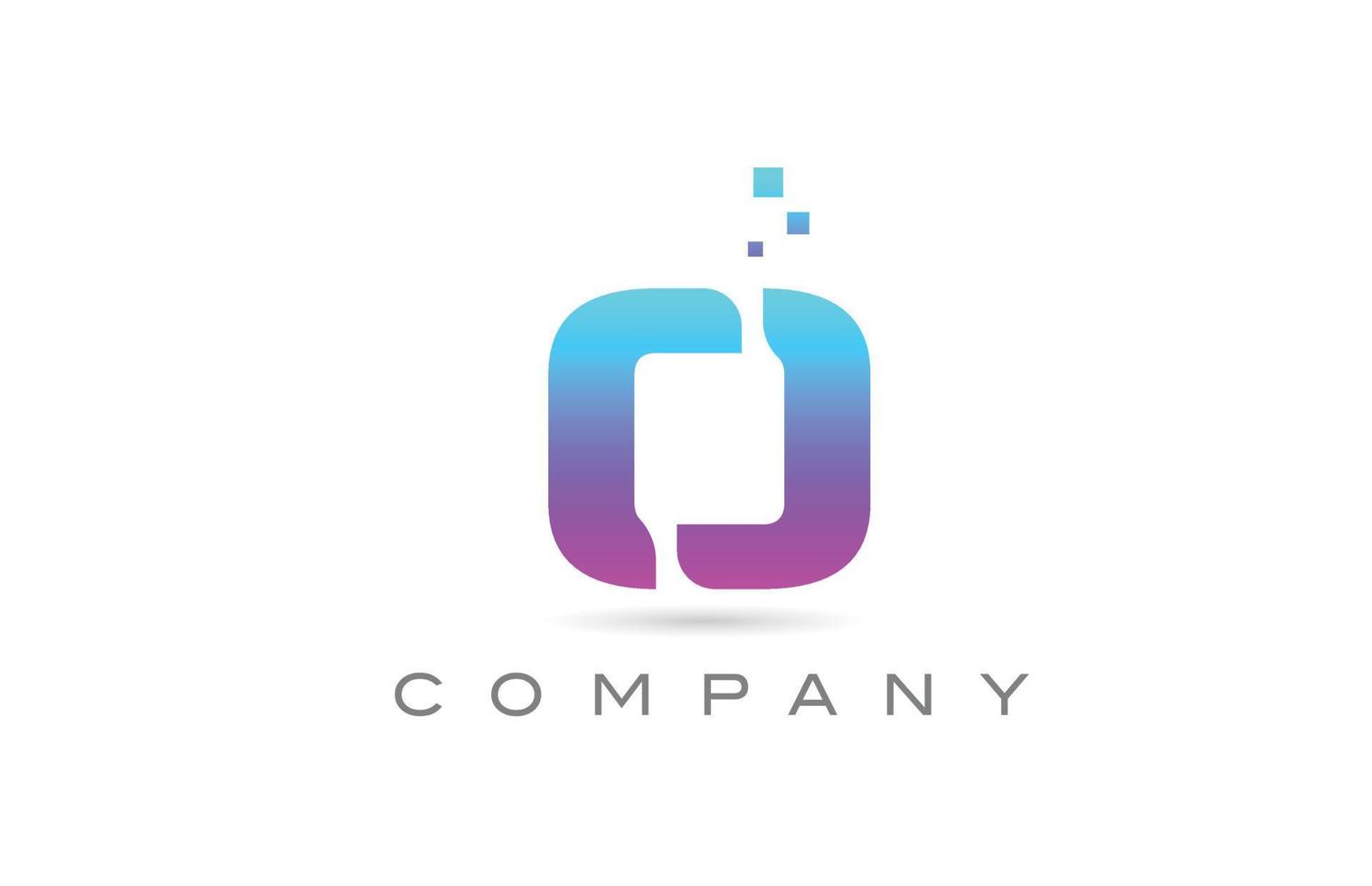 roze o alfabet pictogram letter logo ontwerp. creatieve sjabloon voor bedrijven met stippen vector