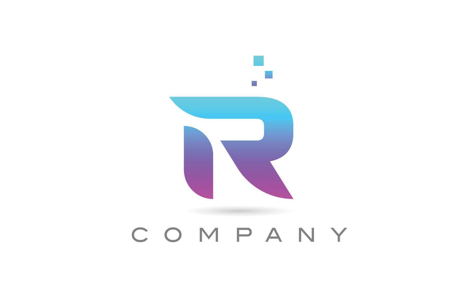 roze r alfabet pictogram letter logo ontwerp. creatieve sjabloon voor bedrijven met stippen vector