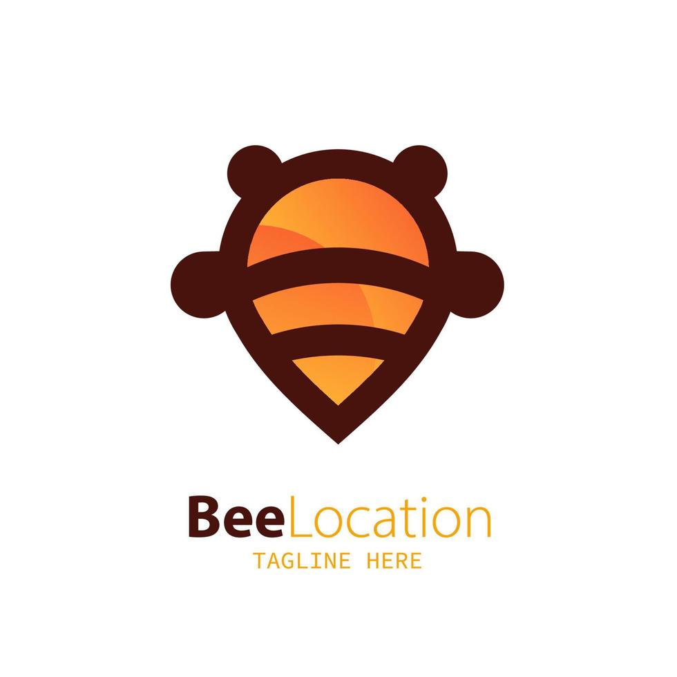 logo locatie met het concept van een combinatie van bij en locatie vector