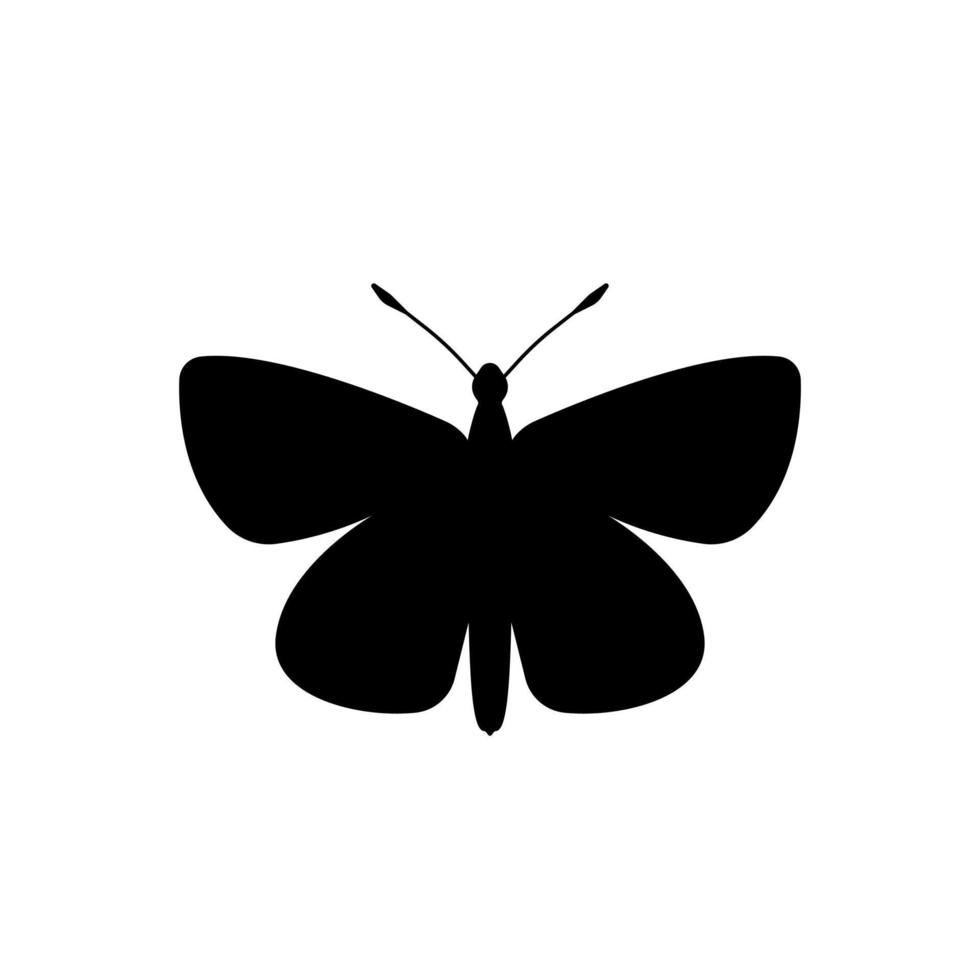 vlinder silhouet gewoon vormen. zwart-wit vector geïsoleerd op witte achtergrond