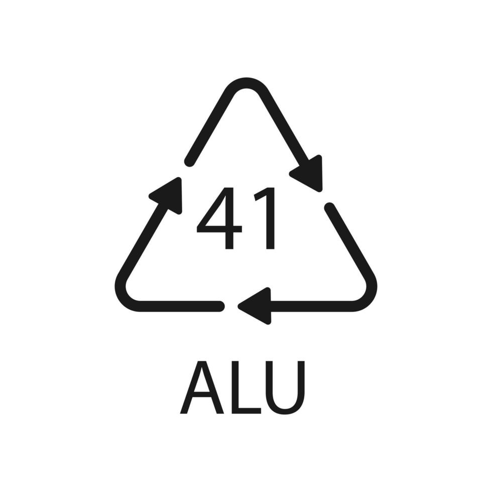 aluminium recycling symbool alu 41. vectorillustratie vector