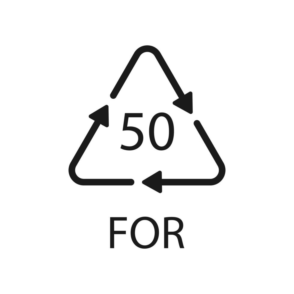 bio materiaal recycling code 50 voor. vector illustratie
