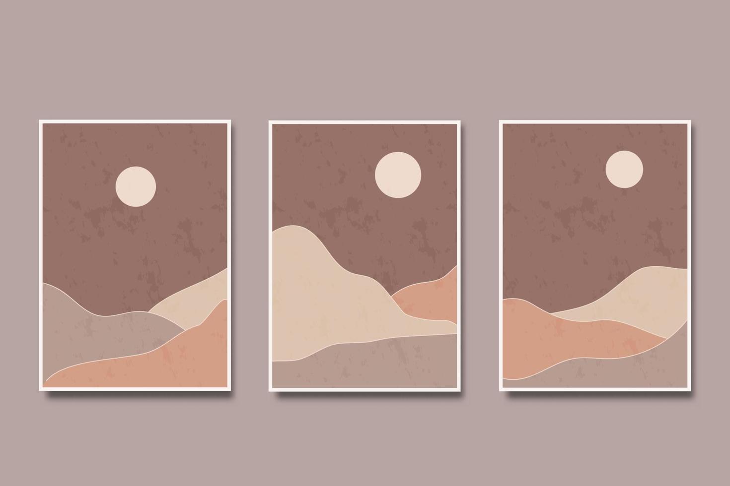 set van poster abstract landschap berg illustratie ontwerp vector