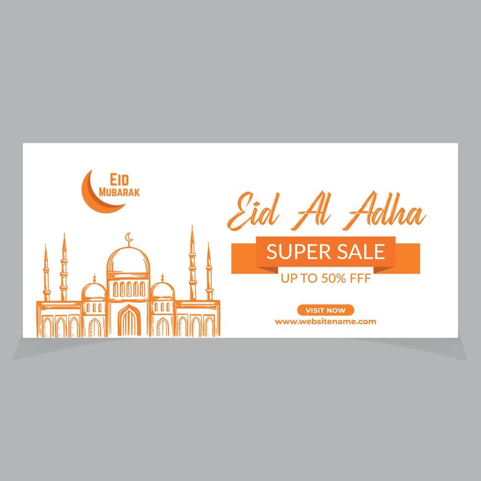 eid al adha verkoop social media omslagontwerp vector