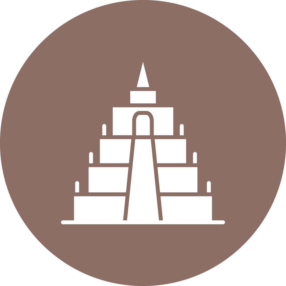 borobudur glyph cirkel achtergrond icoon vector