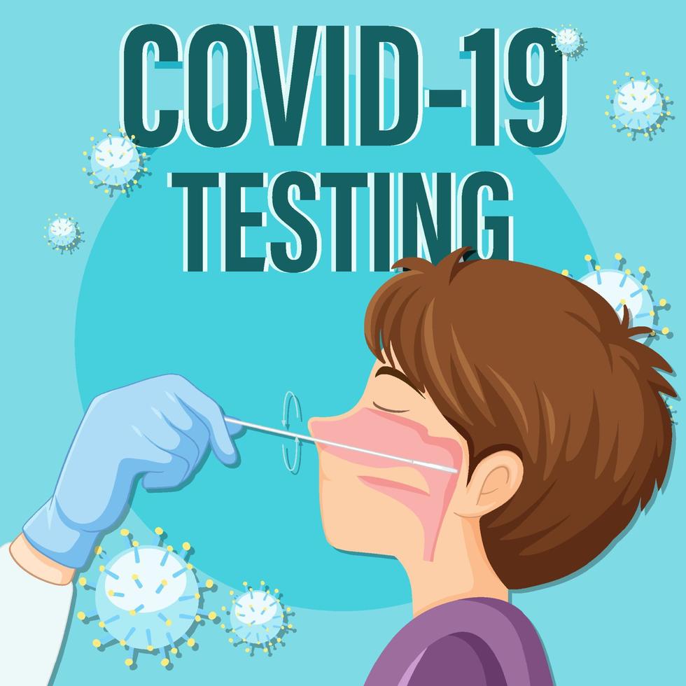 covid 19 testen met antigeen testkit vector