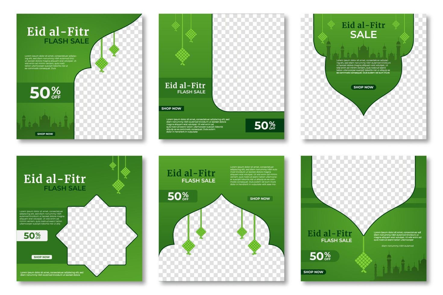 eid al fitr-postsjabloon. postsjabloon voor sociale media. eid al fitr verkoopbannersjabloon. vector illustratie