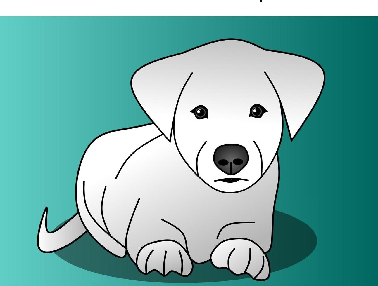 witte schattige puppy vector