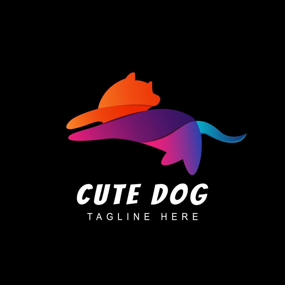 kleurrijke schattige hond illustratie vector sjabloon. geschikt voor creatieve industrie. multimedia, entertainment, opleidingen, winkels en alle aanverwante bedrijfstakken