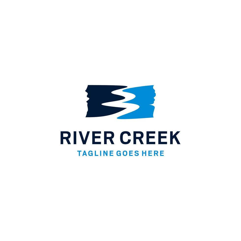 kronkelende weg rivier kreek logo ontwerp vectorillustratie, geschikt voor uw ontwerpbehoefte, logo, illustratie, animatie, enz. vector