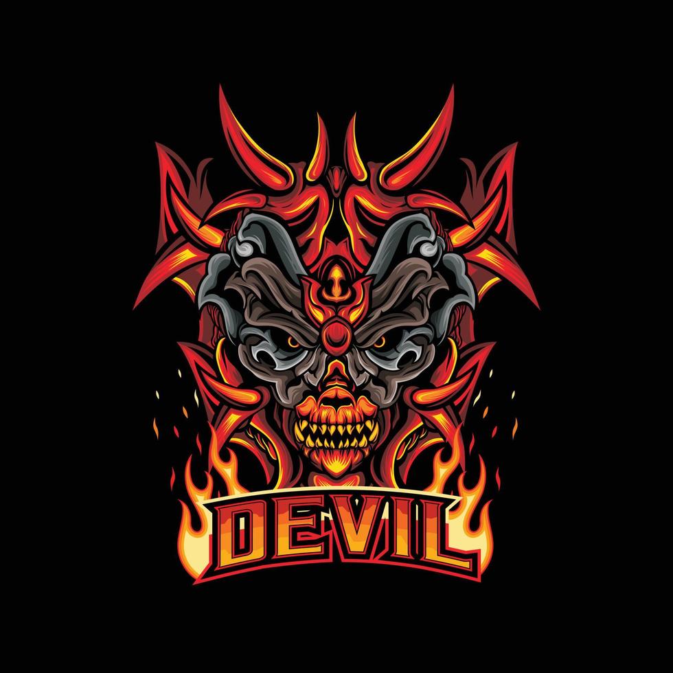 duivel esports logo of mascotte logo game vector design
