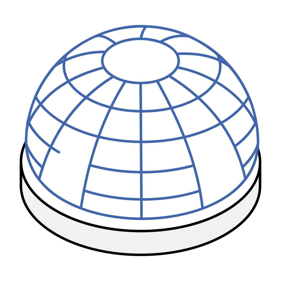 krijg dit isometrische pictogram van de ruimtekoepel vector