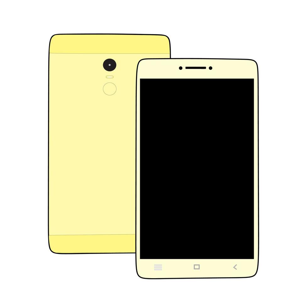 mobiele telefoon ontwerp, voor- en achteraanzicht, illustratie vector