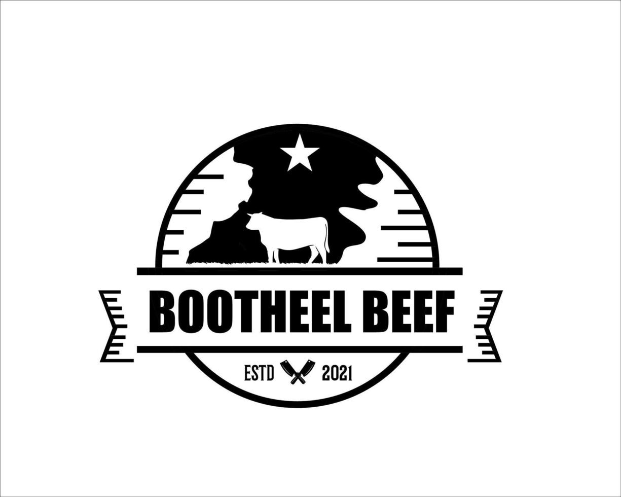 logo voor leverancier van vers rundvlees en leverancier van rundvlees vector
