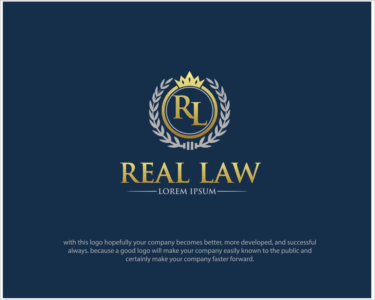 rl law-logo ontwerpt eenvoudig modern voor advocatenservice vector