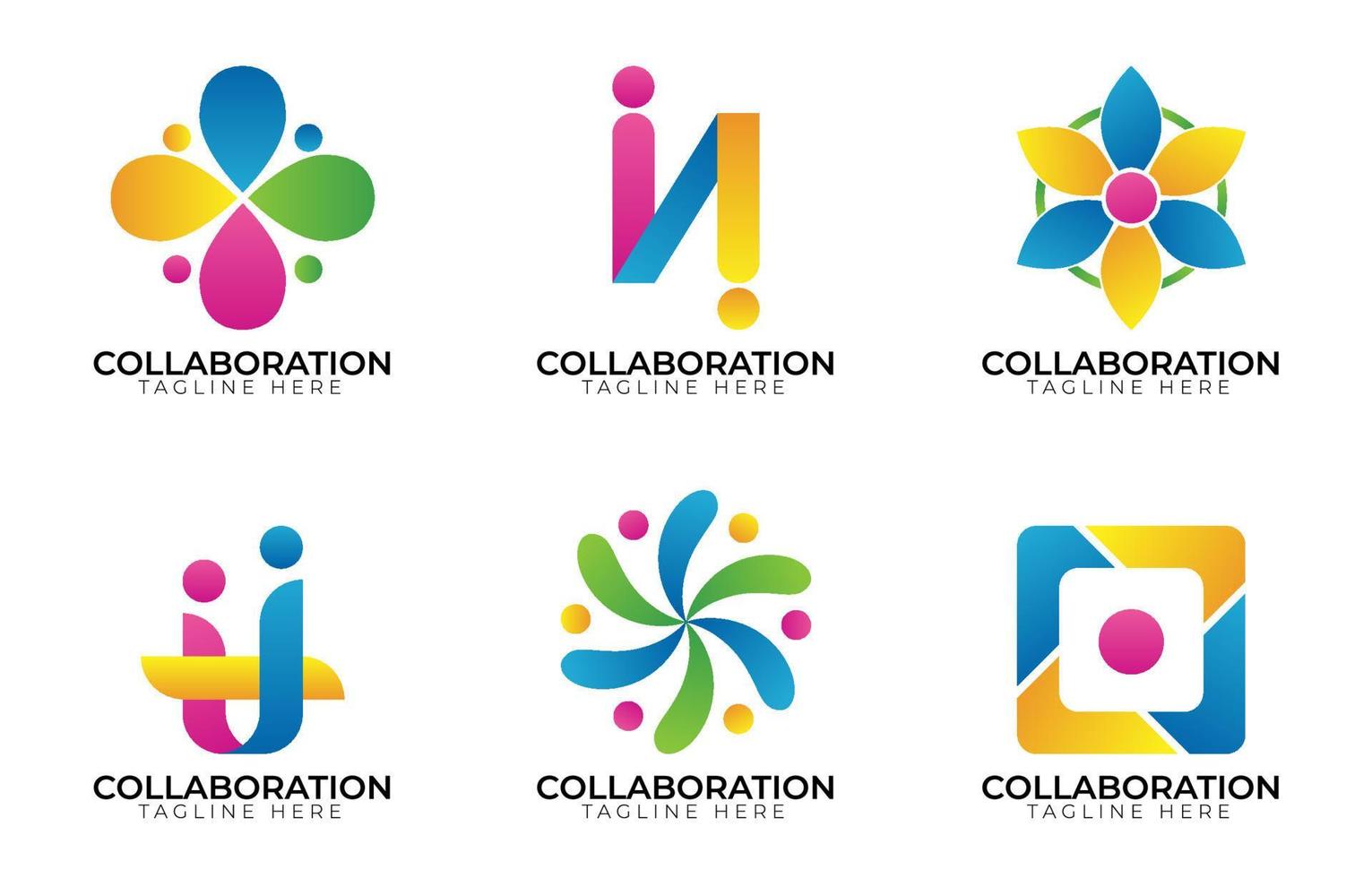 zakelijke logo samenwerking set collectie vector