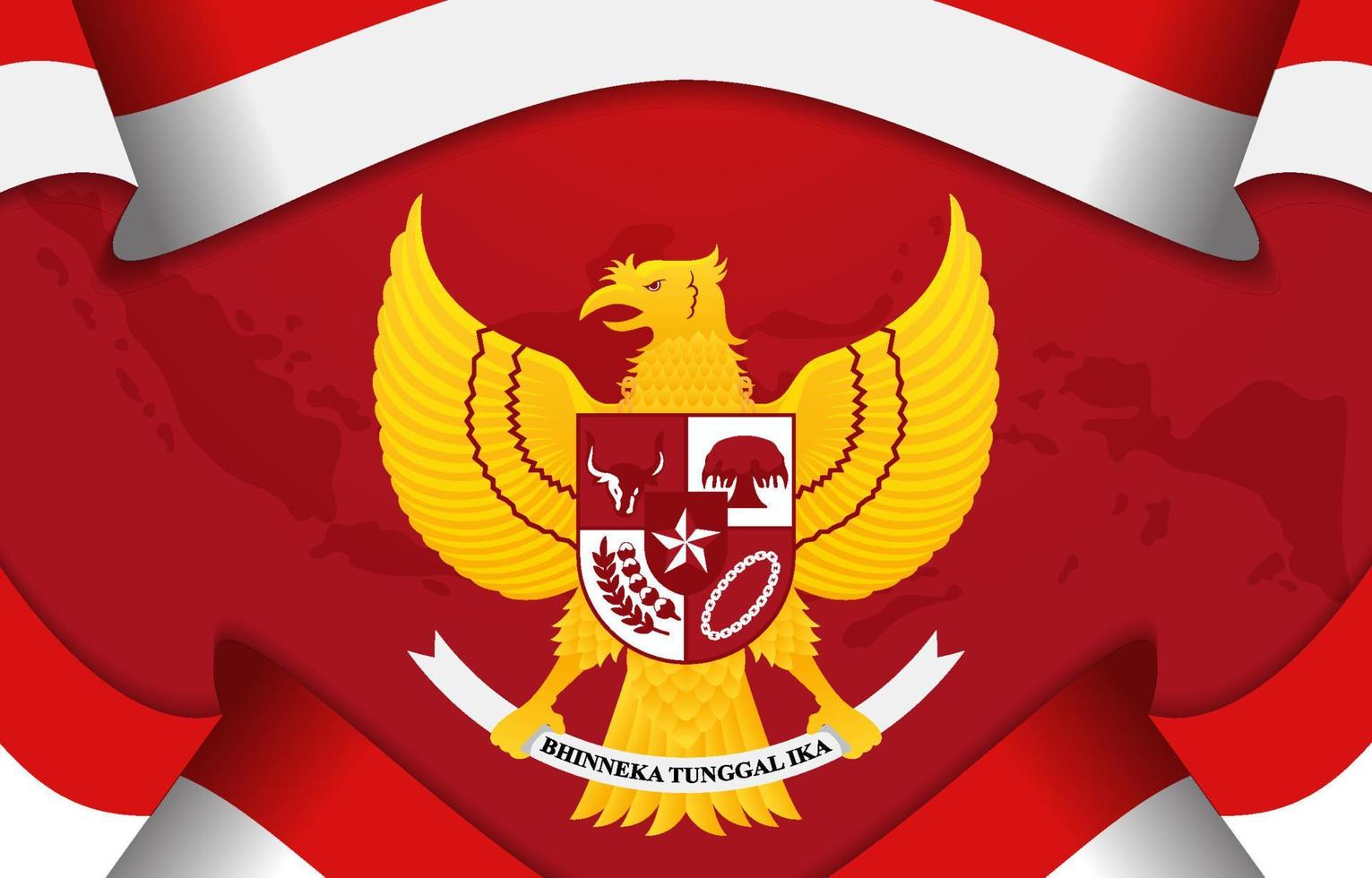 hari pancasila met garuda en Indonesische vlagachtergrond vector