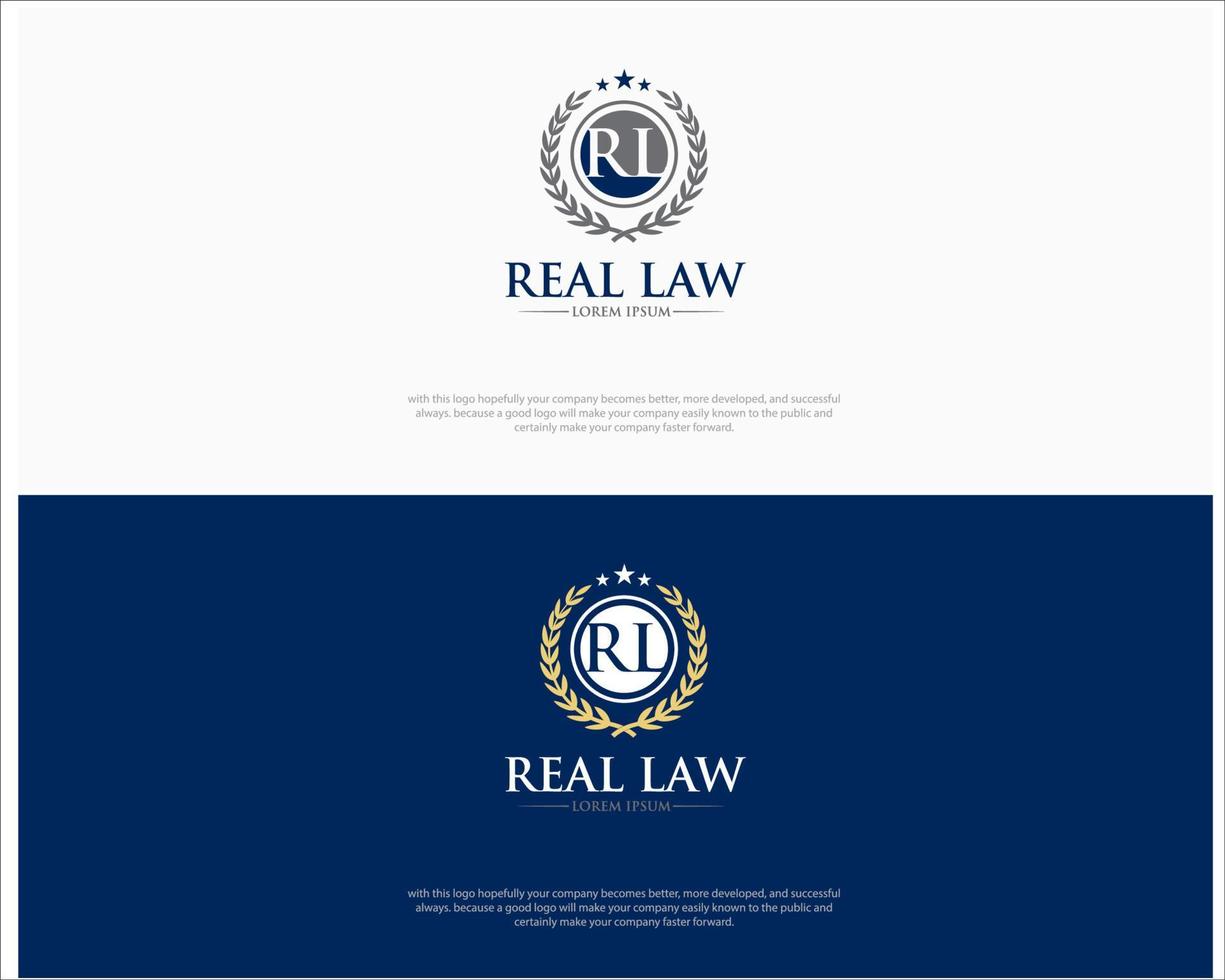 rl law-logo ontwerpt eenvoudig modern voor advocatenservice vector