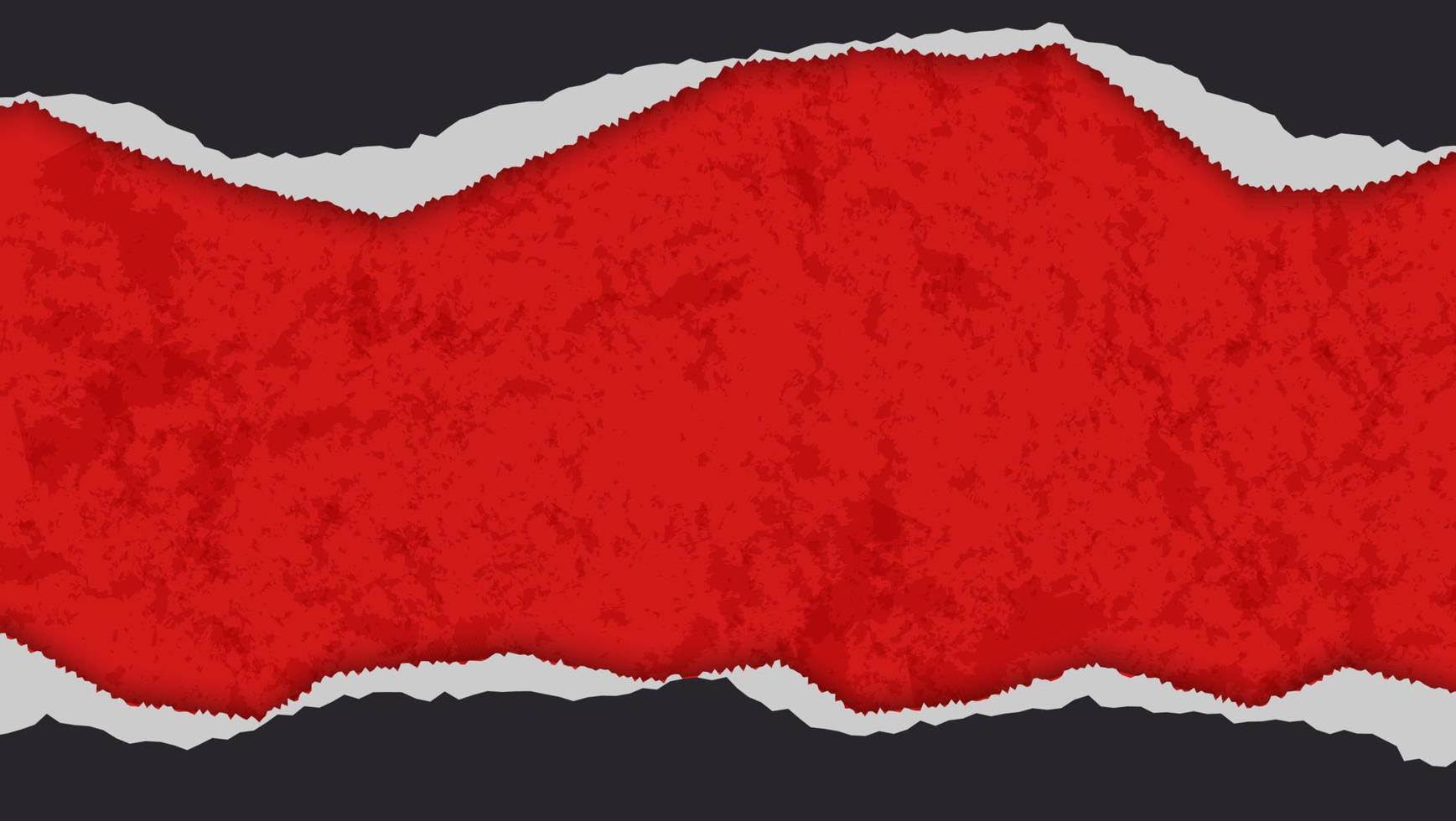 zwart papier gescheurd frame in rode grunge achtergrond vector