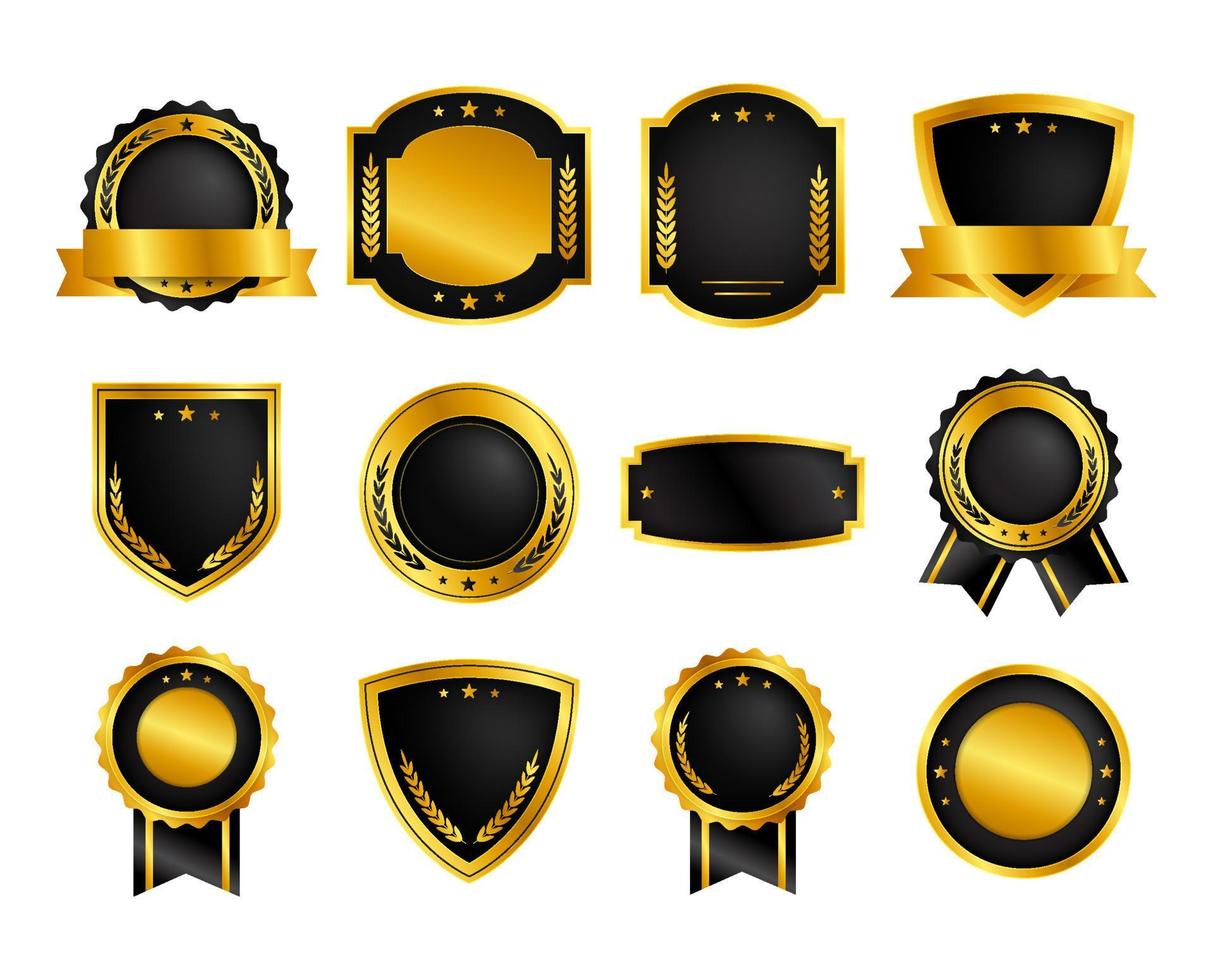 gouden badges of labels collectie set, geschikt voor promotie product. vector
